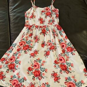 Floral crop top adult in Red and White